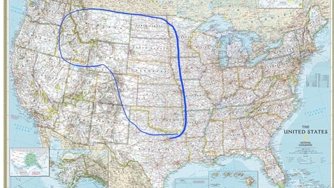 Is it weird there are no large cities in a 1/4 of America?