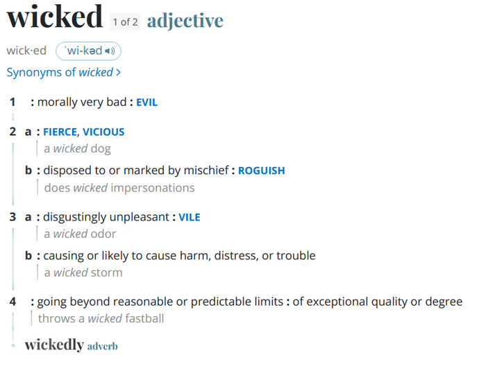 When was the last time you felt wicked?
