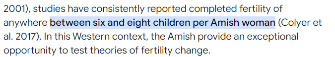 Why do amish have such high birth rates?