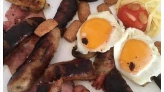 What's the worst thing on a breakfast plate?