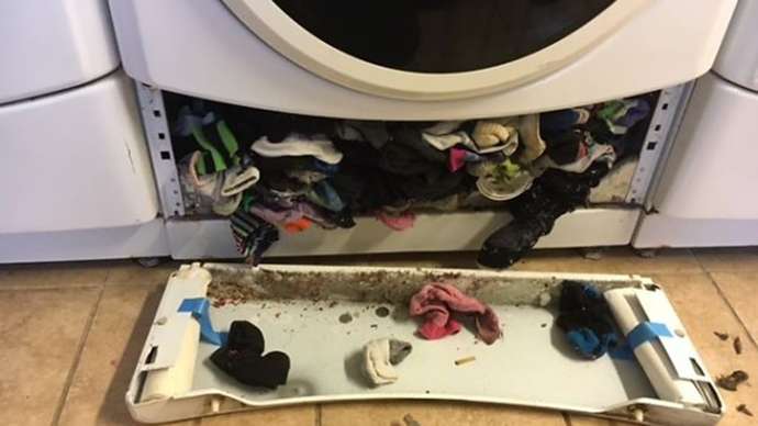 Where do old socks go when they disappear in the dryer?