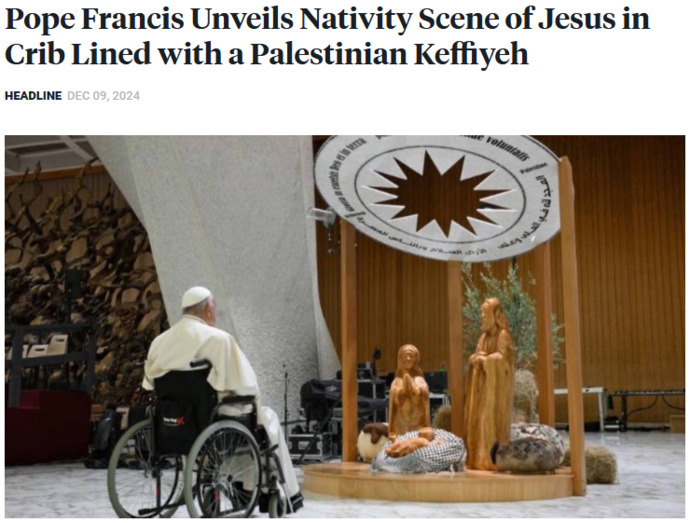 Does the Pope deserve to be respected when he introduces politics into a holy Christian religious symbol?
