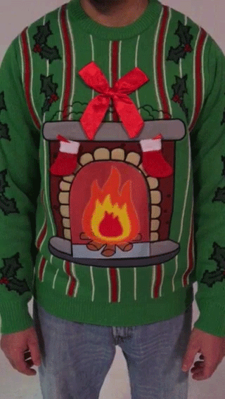 For the holidays, do you like this Fireplace LED Light Up Ugly Christmas Sweater?