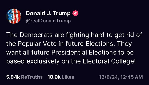 "Democrats want to abolish the popular vote..."