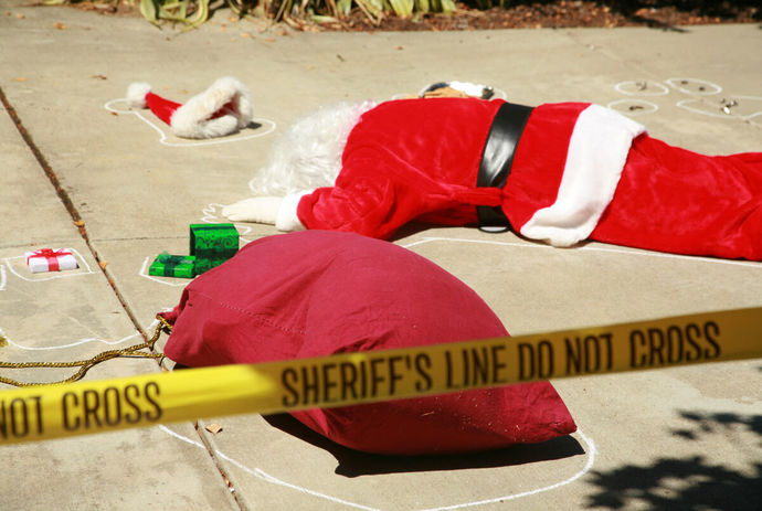 When santa squeezes his fat white ass down your chimney Christmas morning who is he gonna find?