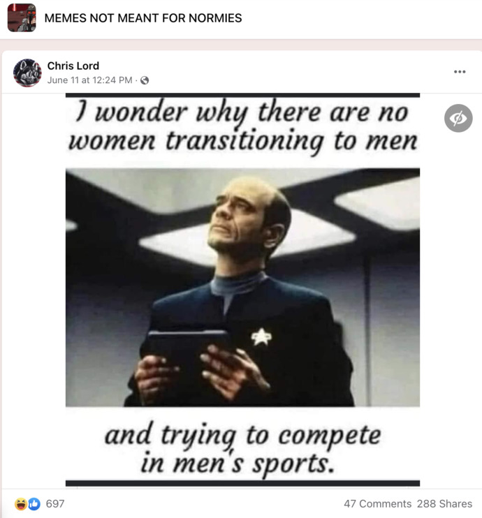 Are chicks being dcks for not competing against trans athletes?