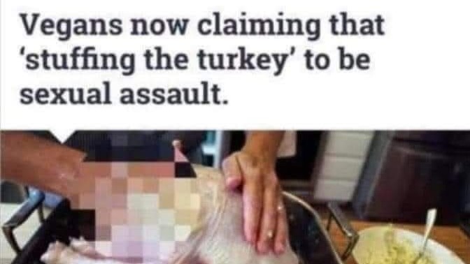 Christmas Turkey. isn't it crazy that skme consider stuffing a Turkey as sexual assault?