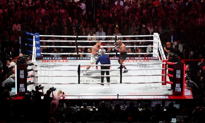 At 58 years old, how impressive is Mike Tysons performance against Jake Paul in their boxing match?