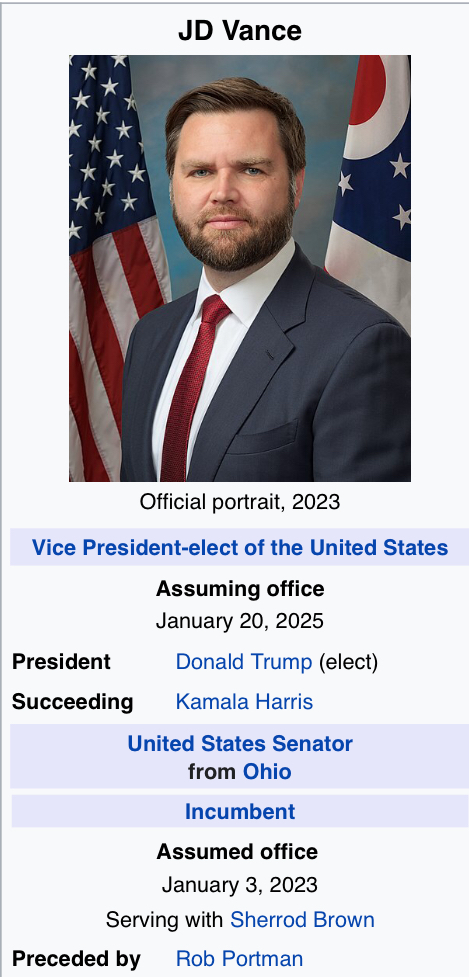 Thoughts on the incredibly fast-paced political career of James David Vance?