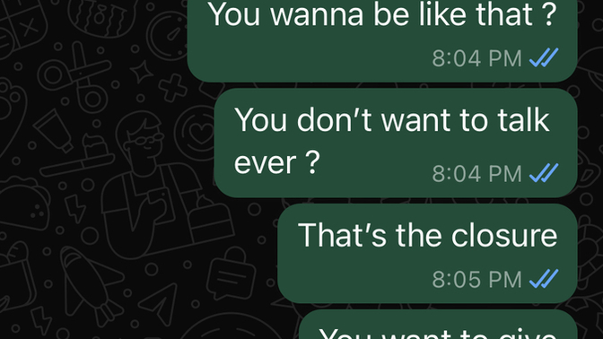 What is he implying in this text? That he wants to talk face to face?