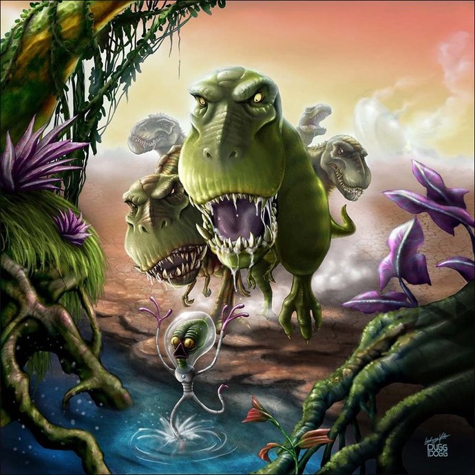 Shit! Whose idea was it to bring these beasts here to start the Eco-system?