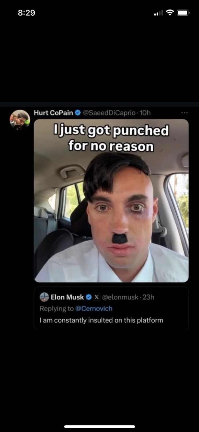 How would you feel if this person went up to you crying about being punched in the face?