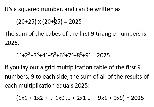 Did you know that 2025 is a SPECIAL NUMBER?