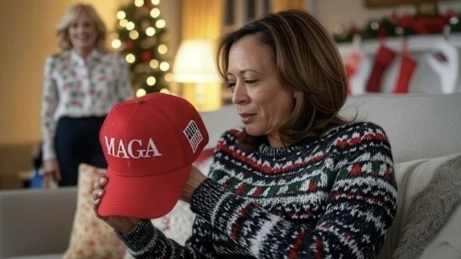Which one of you sent Kamala this Christmas gift?