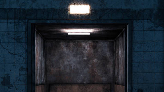 Seemingly the only way out... do you get on the elevator or keep looking?