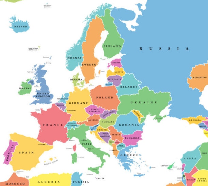 A Look at this map of Europe and western Asia. Which country would you like to visit?