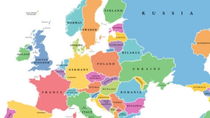 A Look at this map of Europe and western Asia. Which country would you like to visit?