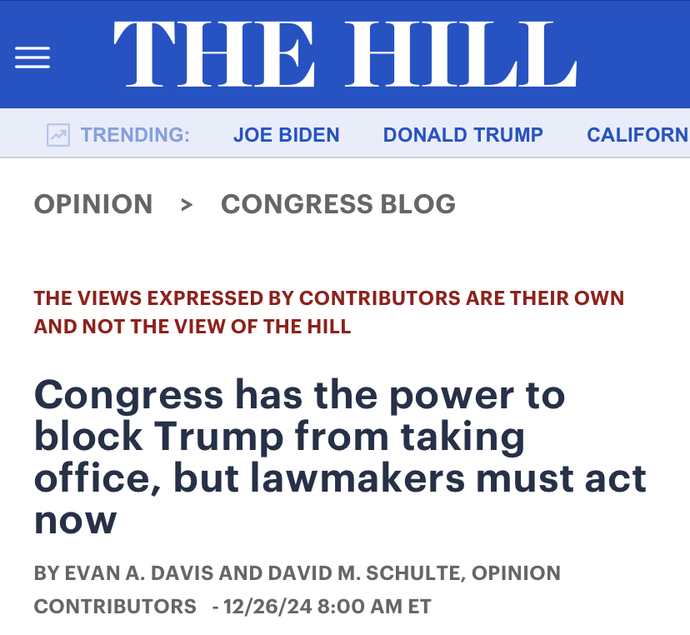 Congress has the power to block Trump from taking office, but lawmakers must act now, thoughts?