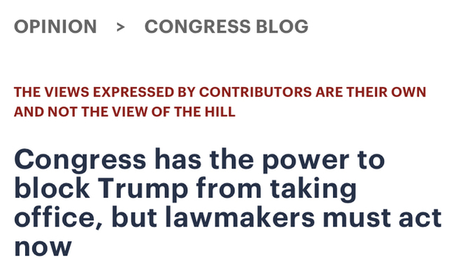 Congress has the power to block Trump from taking office, but lawmakers must act now, thoughts?