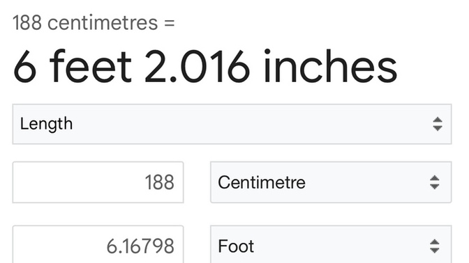 Do you personally feel 188cm is tall for a man?