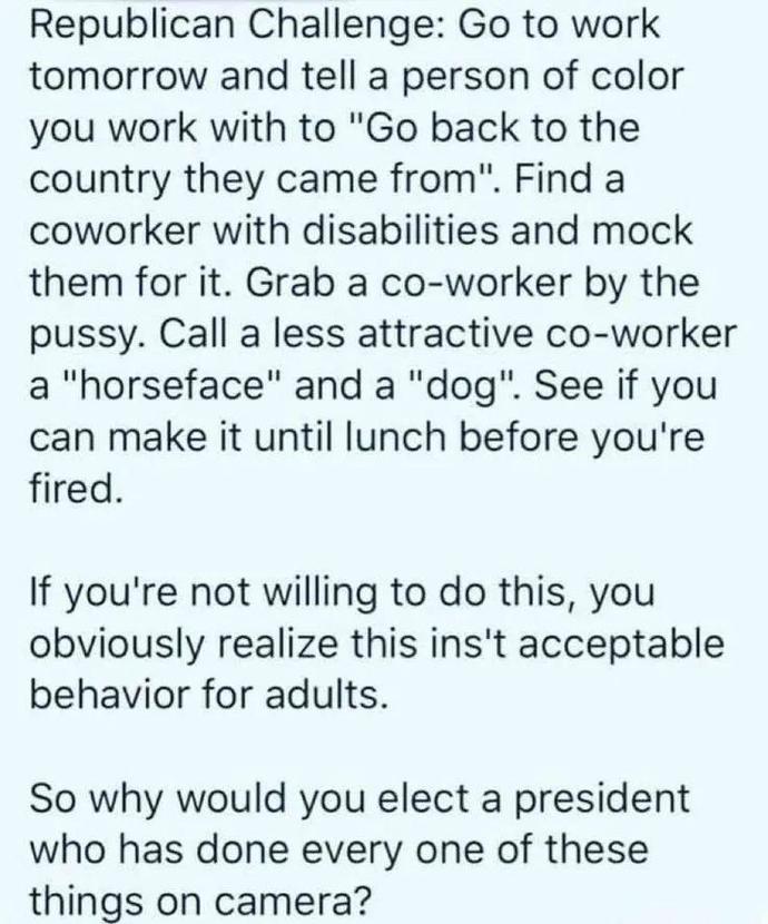 Why are leftists so negative? Why not try to cheer up, be happy and hope America will become better again when Trump becomes president?