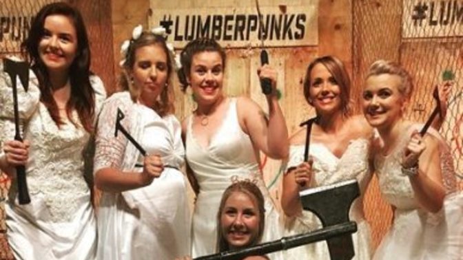 😳😳😳What do you think of the new trend of girls practicing axe throwing instead of having male strippers at their bachelorette parties?