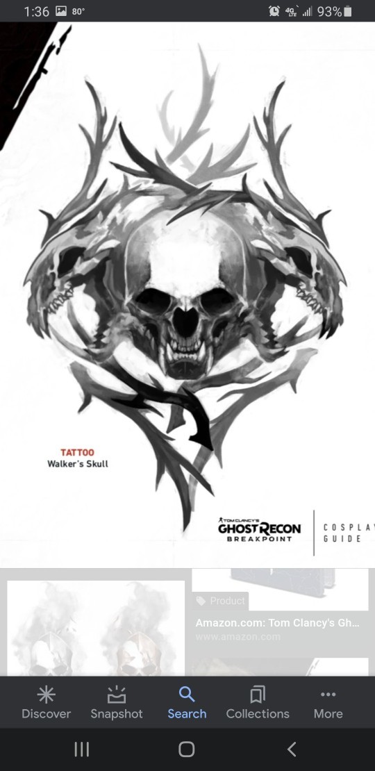 Is Cole Walkers tattoo from Ghost Recon Wildlands and Breakpoint a skull of a wolf or a lion?