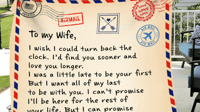 Ladies, how would you react if your husband gifted you a personalized love letter blanket to you?