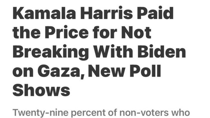 Are you surprised the genocide in Gaza contributed to Harris losing?