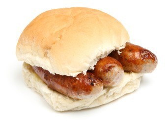 How do you eat a sausage sandwich?