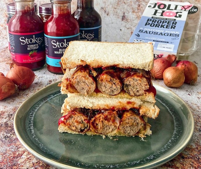 How do you eat a sausage sandwich?