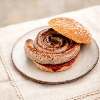 How do you eat a sausage sandwich?