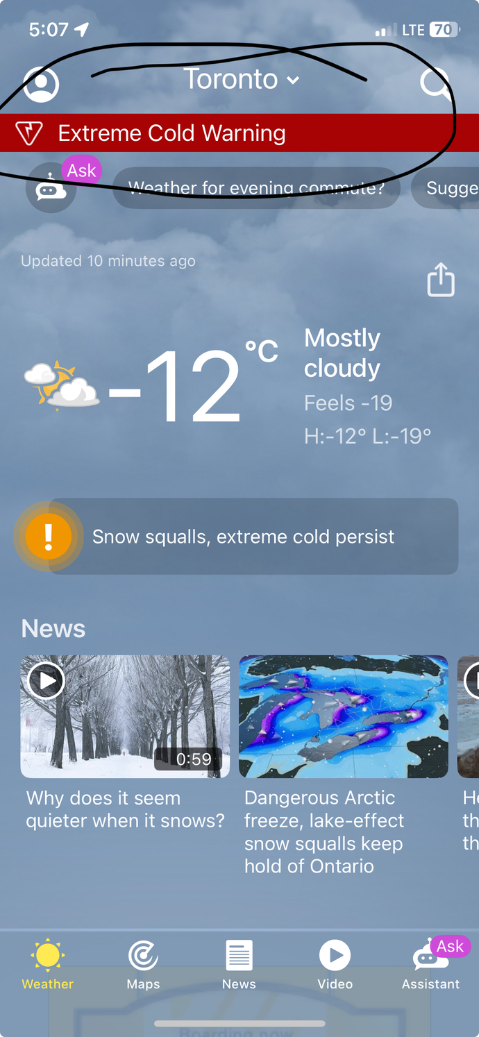 With this Arctic outflow happening what is the weather like where you are this morning. ?