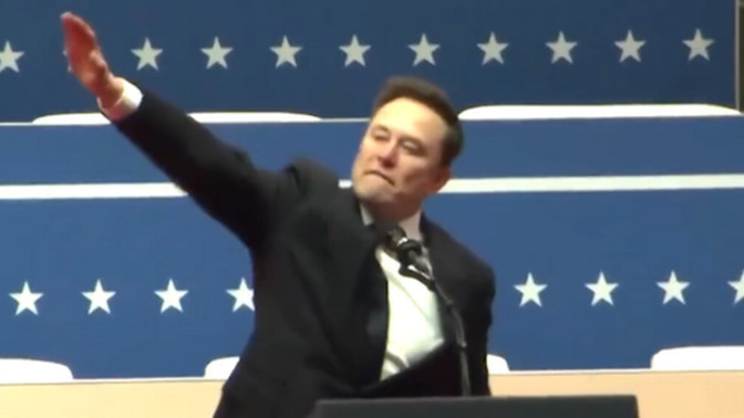 Did anyone else catch Elon Musk seig heiling?