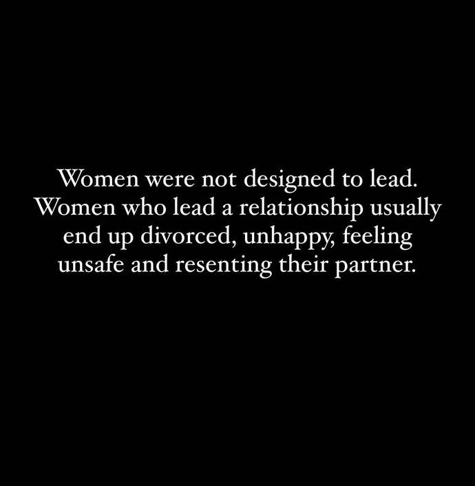 As a woman, do you prefer that a man take the lead in a relationship, share the leadership role (alternating) or follow?