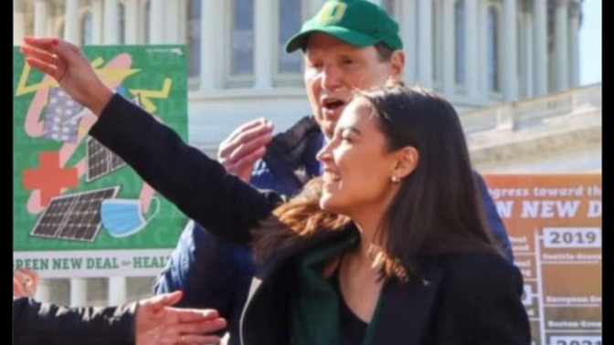 Is AOC doing the sieg heil?