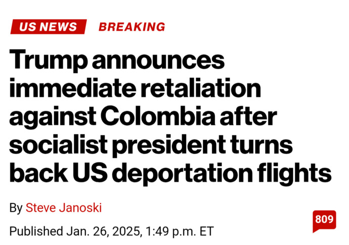 =BREAKING= President Trump takes measures to economically vaporize Columbia for refusing to take back its criminals. Did they mess with the wrong man?