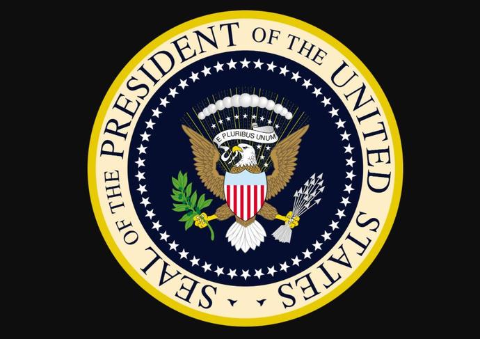 US presidental seal facing the wrong way at Trumps speech to The World Economic Forum?