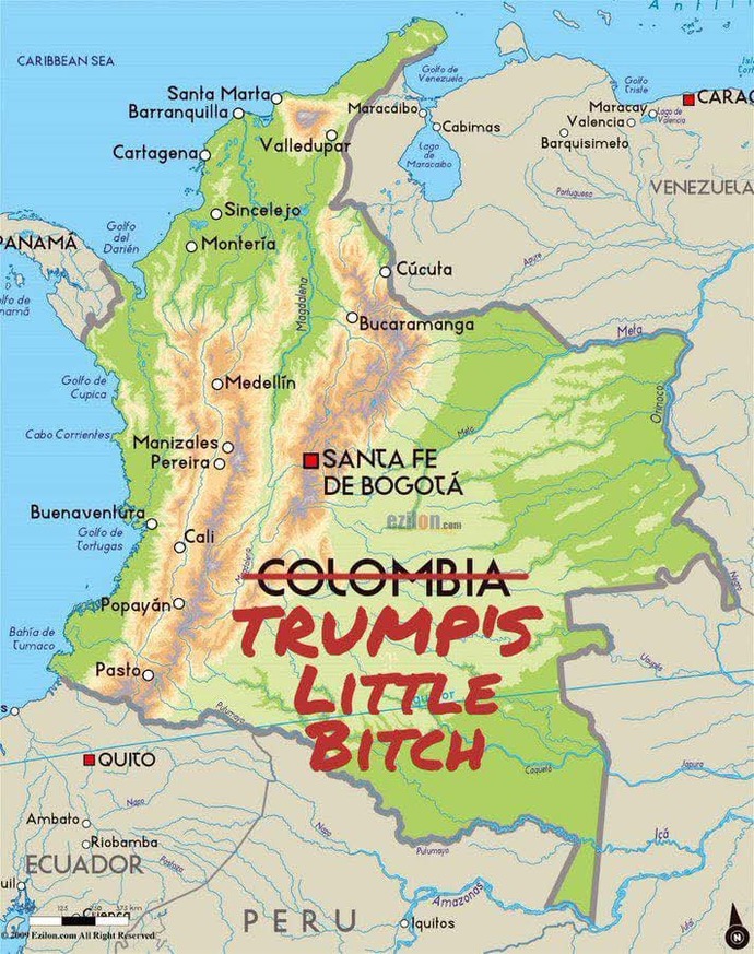 Big Daddy Trump shows Colombia that his pimp hand be strong. Thoughts?