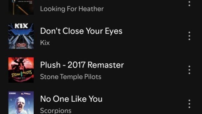 Part of my Spotify list The R. O. C. K. Machine?