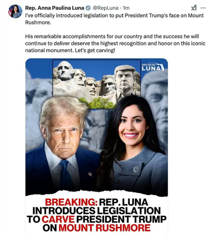 How would YOU like Trumps mug added to Mt Rushmore?