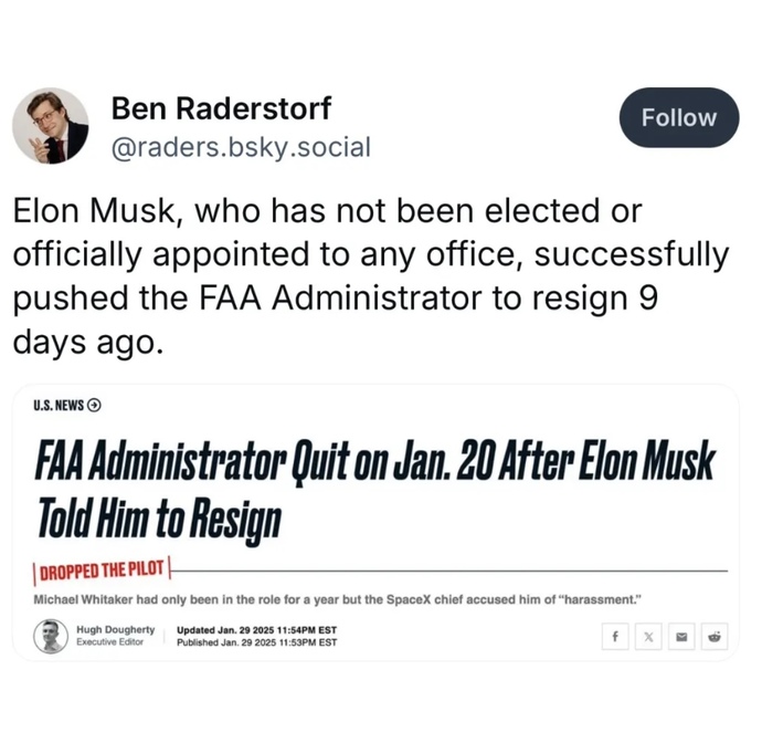 FAA just confirmed Trump is the reason for the crash. Thoughts?