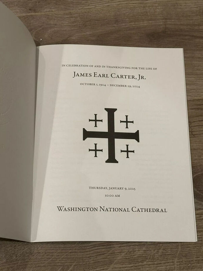 Jimmy Carter’s funeral program with the same crosses, they are not Nazi symbols!