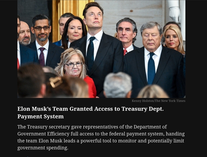 Are you cool with a billionaire having access to your government info?