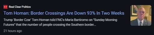 Illegal border crossings off 93% after 2 weeks of Trump! Mexico folded in less than 1 day after he imposed a tariff. Is anyone SANE still anti-Trump?
