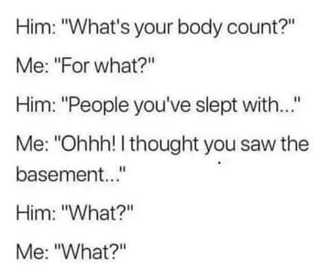 Are you honest about your body count?