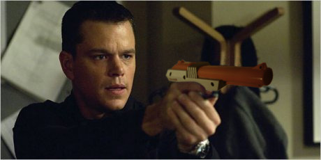 You hear a knock on the door and when you check it out you see a dude dressed all in black pointing an NES Zapper at you. what do you do?