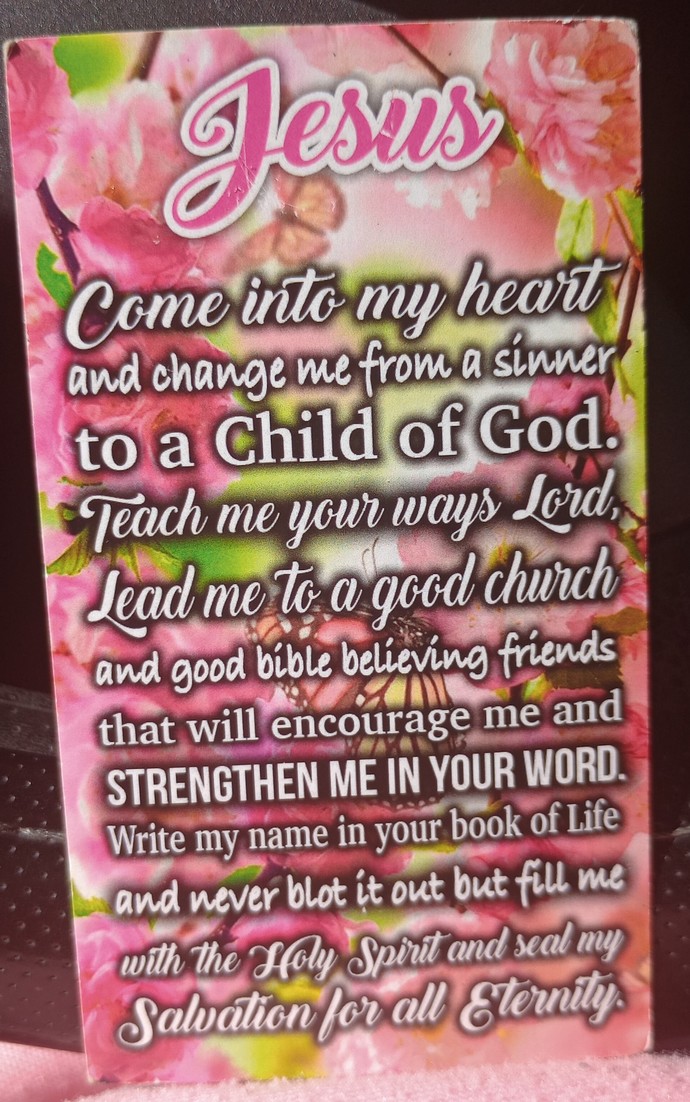 Would you like to accept Jesus Christ as your Lord and Savior?