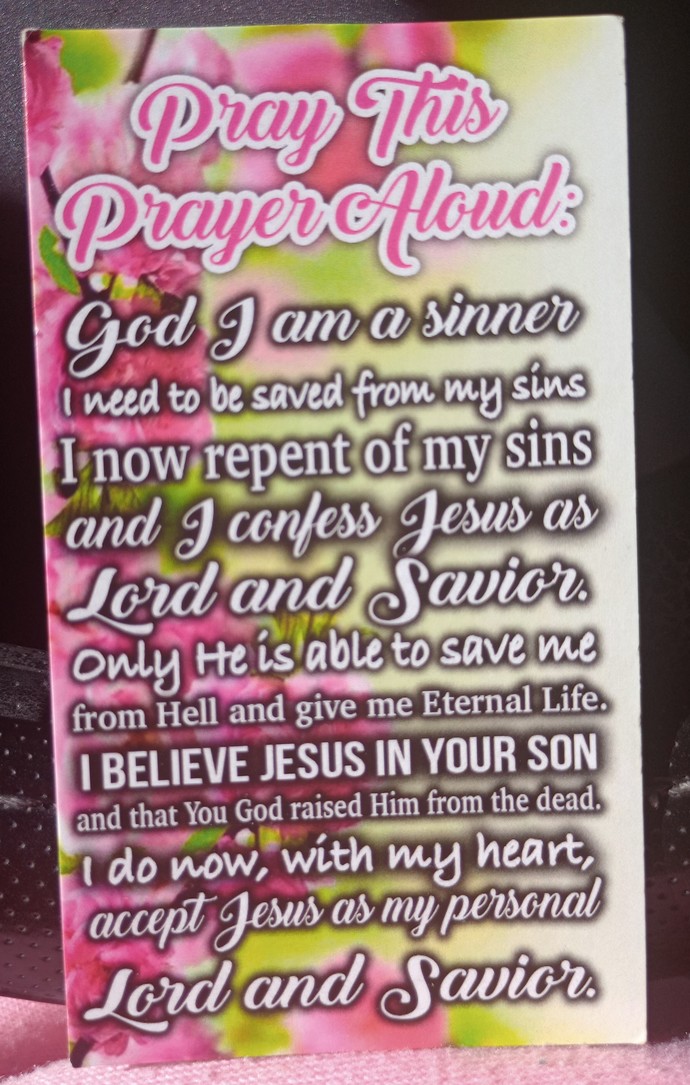 Would you like to accept Jesus Christ as your Lord and Savior?