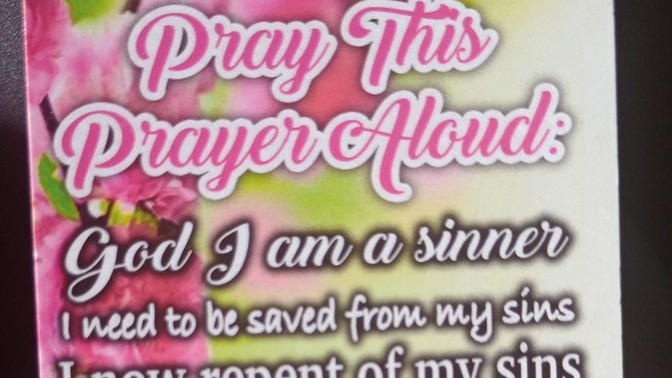 Would you like to accept Jesus Christ as your Lord and Savior?